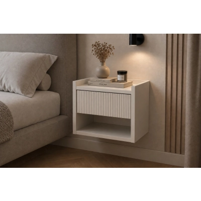 Stolik nocny NUVIA DUO 35'' kaszmir, ryfle, wiszący