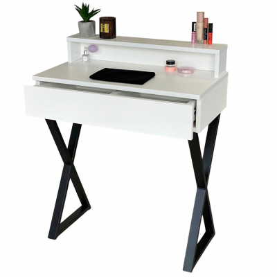 Toaletka / konsola "LENA PLUS" biały mat 75cm, czarne X